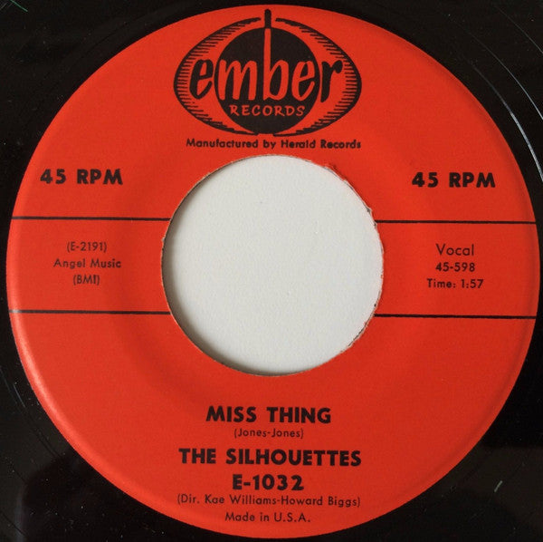 The Silhouettes : Headin' For The Poorhouse / Miss Thing (7", Single)