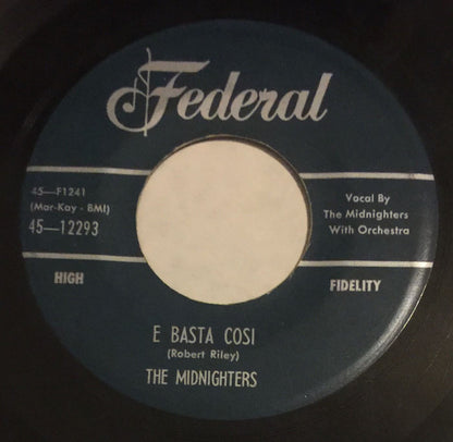 The Midnighters : E Basta Cosi / In The Doorway Crying (7")