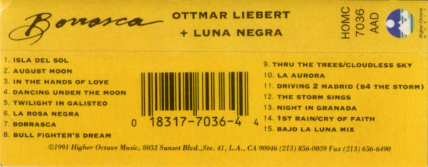 Ottmar Liebert And Luna Negra : Borrasca (Cass, Album, HX )
