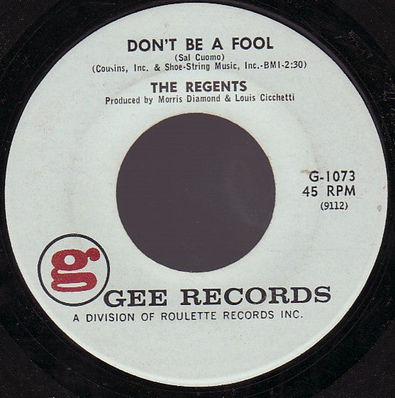 The Regents (2) : Don't Be A Fool / Liar (7", Single)