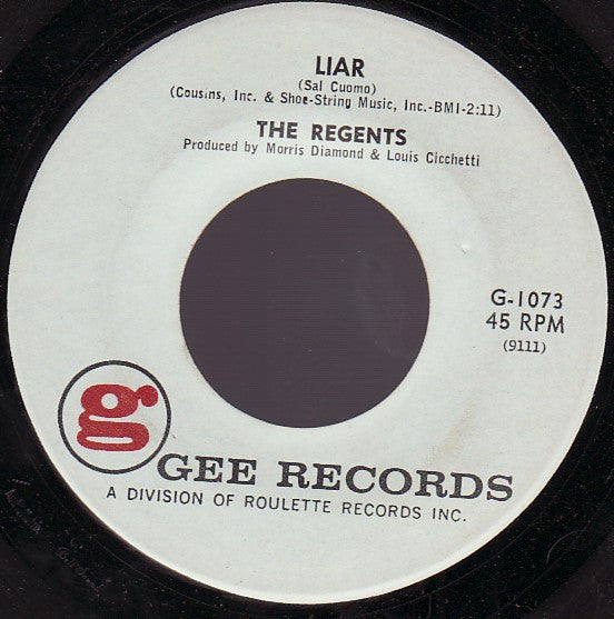 The Regents (2) : Don't Be A Fool / Liar (7", Single)