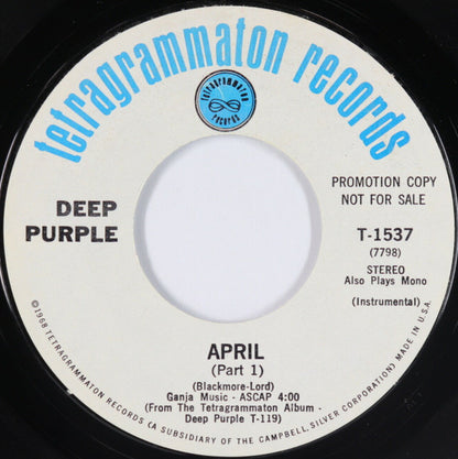 Deep Purple : Hallelujah (I Am The Preacher) (7", Single, Promo, Styrene)