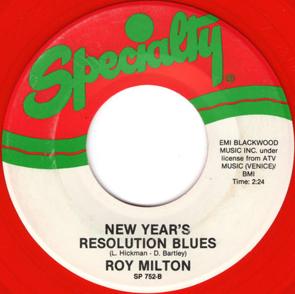 Roy Milton : Christmas Time Blues / New Year's Resolution Blues (7", RE, Red)