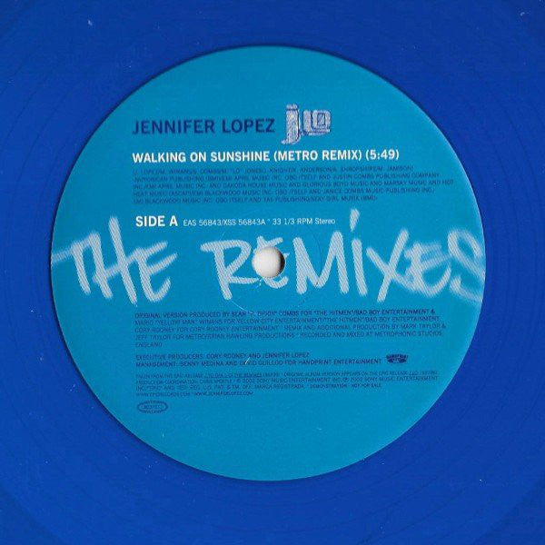 Jennifer Lopez : Walking On Sunshine (Metro Remix) / Let's Get Loud (Pablo Flores Remix) (12", Promo, Tra)