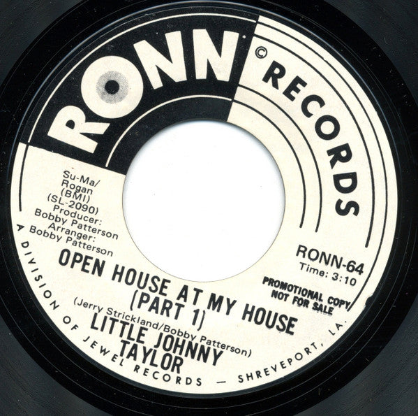 Little Johnny Taylor : Open House At My House (7", Single, Promo)