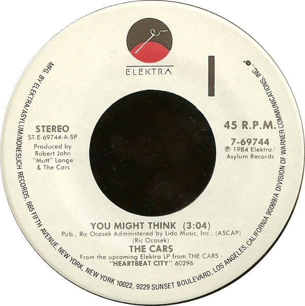 The Cars : You Might Think (7", Single, Spe)