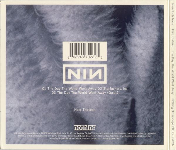 Nine Inch Nails : The Day The World Went Away (HDCD, Single, Dig)