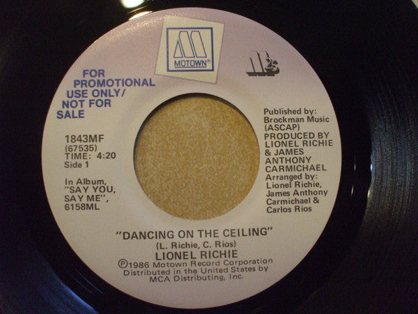Lionel Richie : Dancing On The Ceiling (7", Single, Promo)