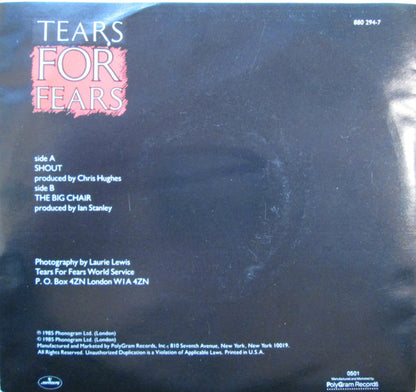 Tears For Fears : Shout (7", Single, Styrene, PRC)