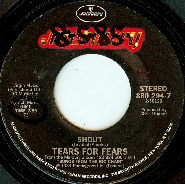 Tears For Fears : Shout (7", Single, Styrene, PRC)