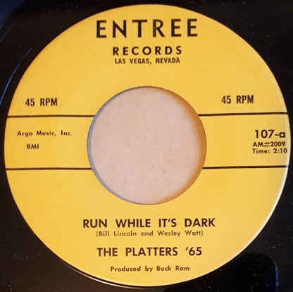 The Platters : Run While It's Dark (7", Mono, Rai)