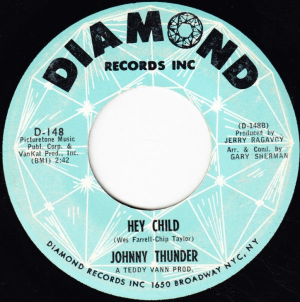 Johnny Thunder : Darling Je Vous Aime Beau Coup / Hey Child (7", Single)