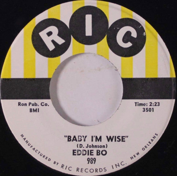 Eddie Bo : Baby I'm Wise / Roamin-Titis (7")