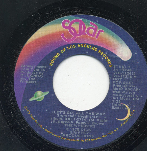 The Whispers : (Let's Go) All The Way (7", Single, Mono, Promo, Styrene)