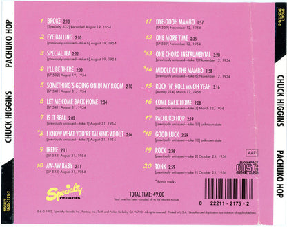 Chuck Higgins : Pachuko Hop (CD, Comp, Mono, RM)