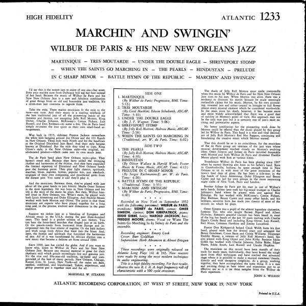 Wilbur De Paris And His New New Orleans Jazz : Marchin' And Swingin' (LP, Album, RM)