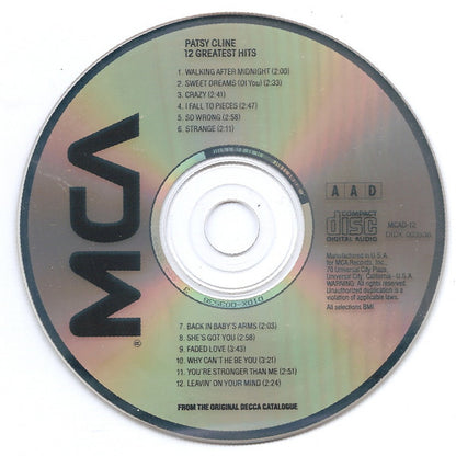 Patsy Cline : 12 Greatest Hits (CD, Comp, RE, RM, DAD)