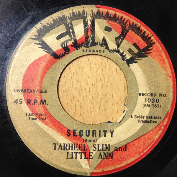 Tarheel Slim & Little Ann : Security / Bless You My Darling (7")
