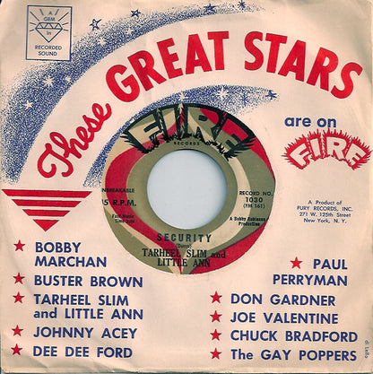 Tarheel Slim & Little Ann : Security / Bless You My Darling (7")