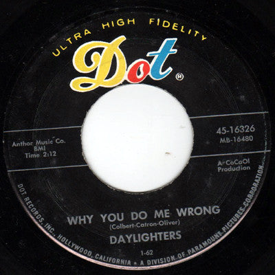 The Daylighters : Oh What A Way To Be Loved / Why You Do Me Wrong (7", Single, Styrene, Mon)