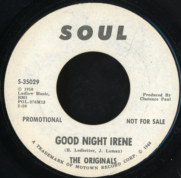 The Originals : Good Night Irene  (7", Promo)