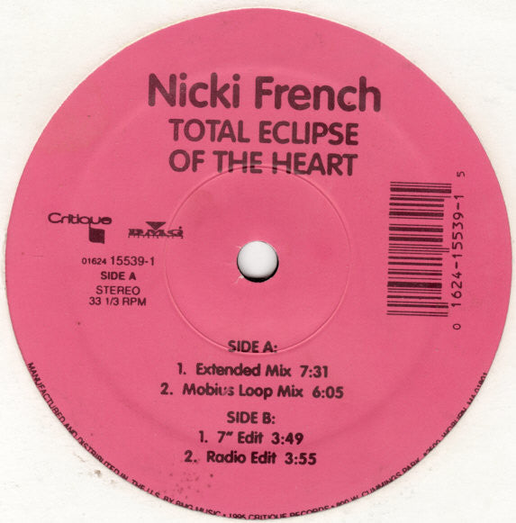 Nicki French : Total Eclipse Of The Heart (12")