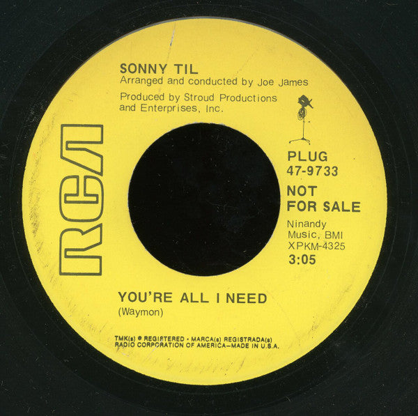 Sonny Til : You're All I Need (7", Promo)