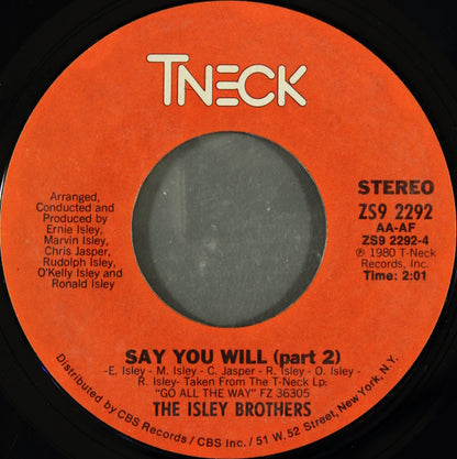 The Isley Brothers : Say You Will (7", Styrene)