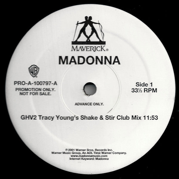 Madonna : GHV2 (Tracy Young's Shake & Stir Club Mix) (12", Advance, Promo)