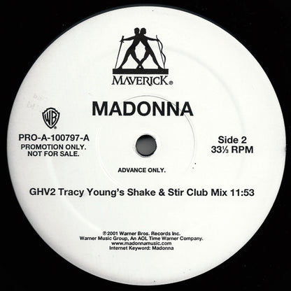 Madonna : GHV2 (Tracy Young's Shake & Stir Club Mix) (12", Advance, Promo)