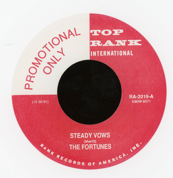 The Fortunes (15) / Rosco Gordon : Steady Vows / Whiskey Made Me Drunk (7", Promo, Unofficial, Whi)