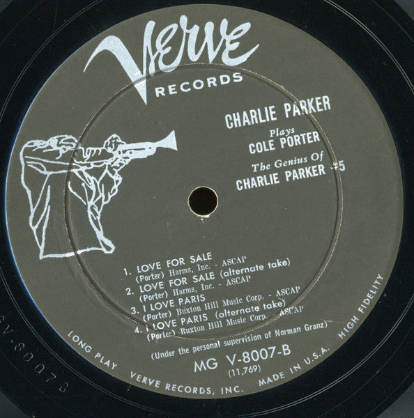 Charlie Parker : Charlie Parker Plays Cole Porter (LP, Album, Mono, RE)