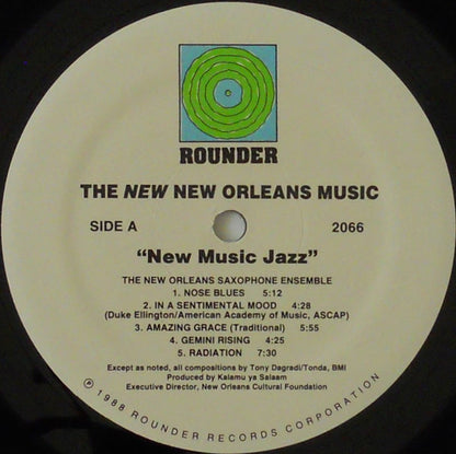 The New Orleans Saxophone Ensemble, The Improvisational Arts Quintet : The New New Orleans Music: New Music Jazz (LP, Album)