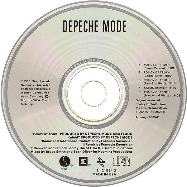 Depeche Mode : Policy Of Truth (CD, Maxi)