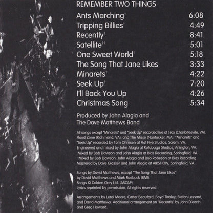 Dave Matthews Band : Remember Two Things (CD, Album, RE)