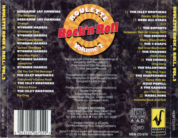Various : Roulette Rock & Roll Volume 2 (CD, Comp)