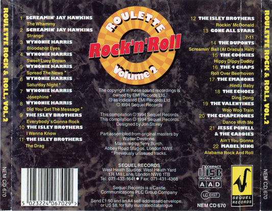 Various : Roulette Rock & Roll Volume 2 (CD, Comp)