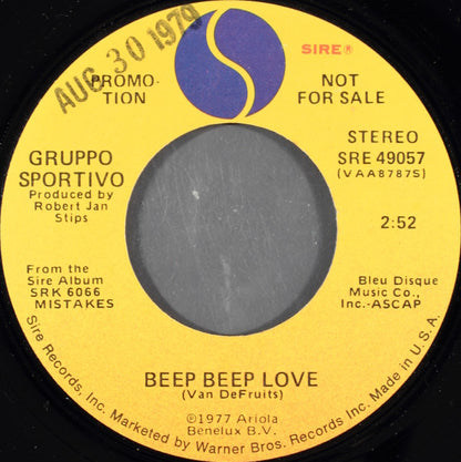 Gruppo Sportivo : Beep Beep Love (7", Mono, Promo)