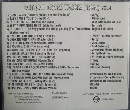 Various : Detroit (Rare Tracks From) Vol.4 (CD, Comp, Ltd, Unofficial)