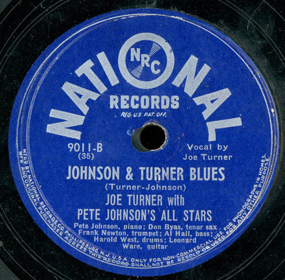 Big Joe Turner With Pete Johnson's All-Stars : Watch That Jive / Johnson & Turner Blues (Shellac, 10")