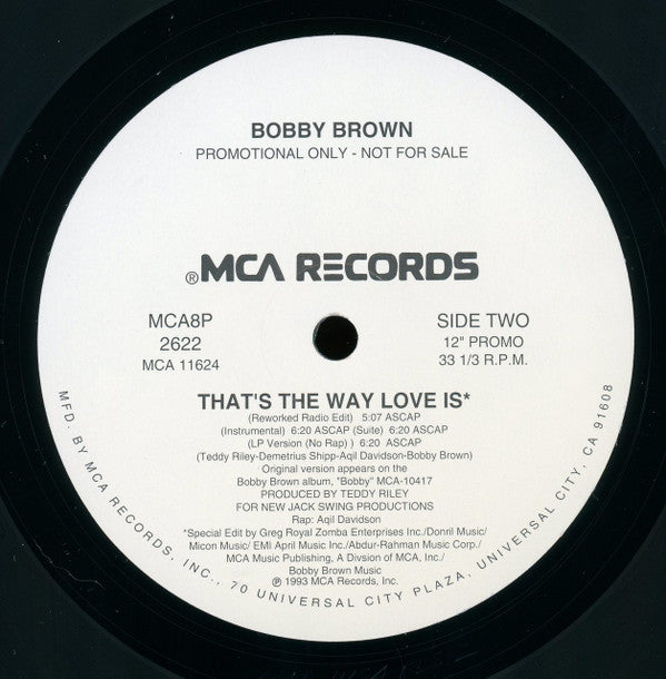 Bobby Brown : That's The Way Love Is (12", Single, Promo)