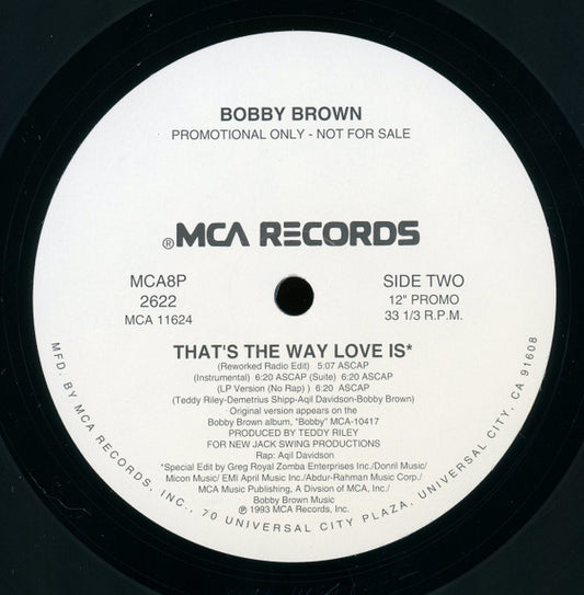 Bobby Brown : That's The Way Love Is (12", Single, Promo)