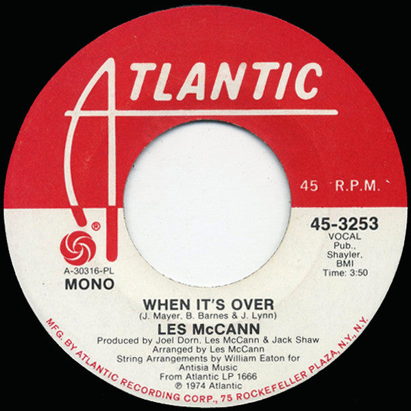 Les McCann : When It's Over (7", Promo, PL)