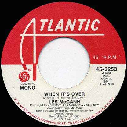 Les McCann : When It's Over (7", Promo, PL)