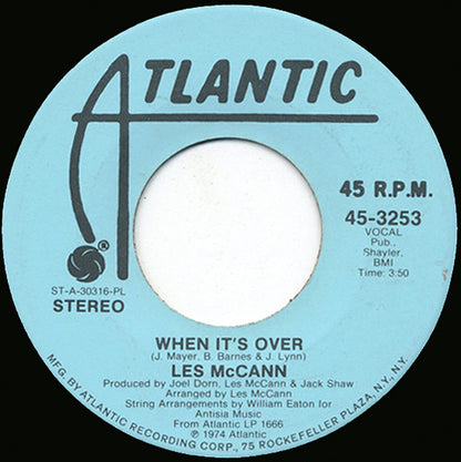 Les McCann : When It's Over (7", Promo, PL)