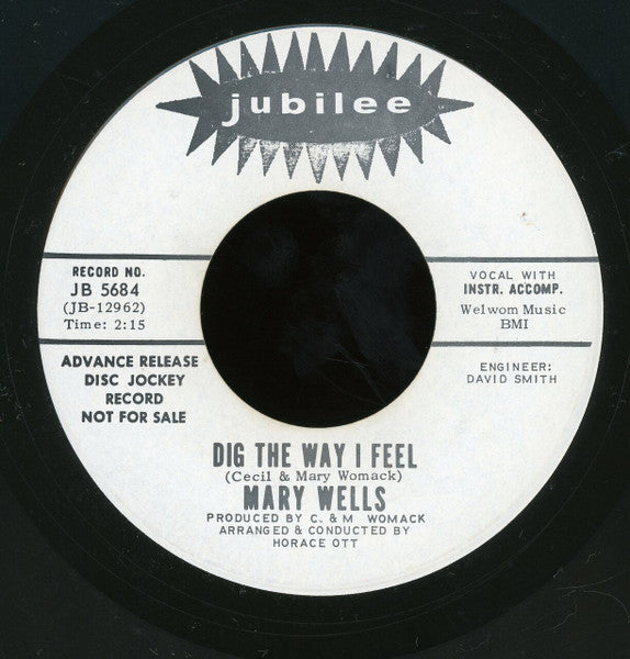 Mary Wells : Dig The Way I Feel (7", Single, Promo)