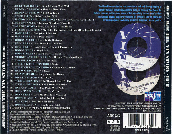 Various : The Vin Story (New Orleans Rock 'N' Roll R&B And Blues 1958-1961) (CD, Comp)