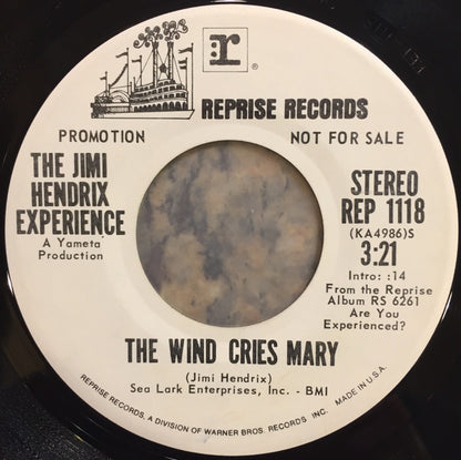The Jimi Hendrix Experience : The Wind Cries Mary (7", Single, Mono, Promo, San)
