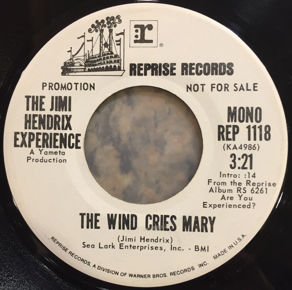 The Jimi Hendrix Experience : The Wind Cries Mary (7", Single, Mono, Promo, San)