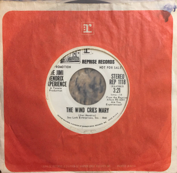 The Jimi Hendrix Experience : The Wind Cries Mary (7", Single, Mono, Promo, San)